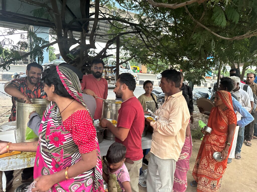 Poor people feeding shivnaad