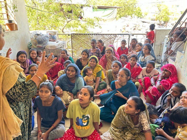 Women and girls at a hygiene awareness session, Ramdev Nagar, Ahmedabad